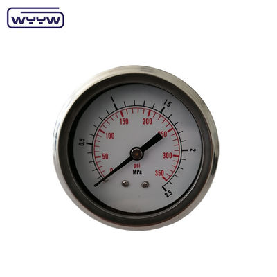 Manomètre axial de haute qualité MPa/bar/kg Connexion arrière 60mm plein 304ss jauge de pression en acier inoxydable