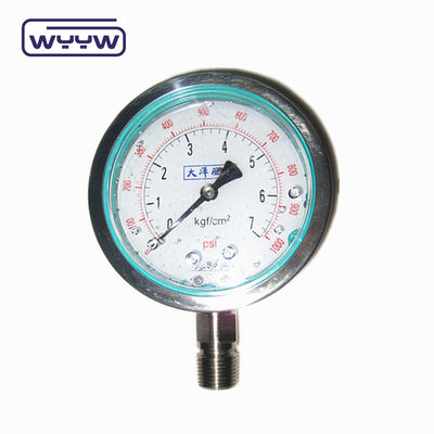 Barre industrielle personnalisée psi kgf/cm2 manomètre de pression en acier inoxydable antichoc manomètre à glycérine YTN-100H
