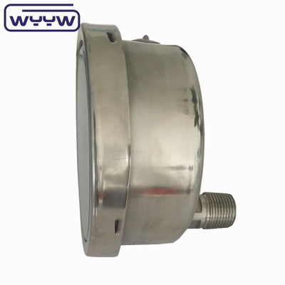 Connexion arrière 100 mm jauge de pression remplie d'huile Ss304 en acier inoxydable