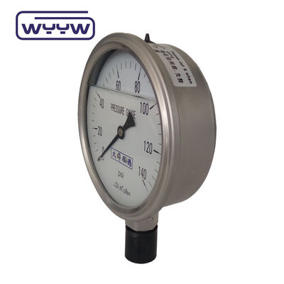 Manomètre de pression rempli d'huile liquide de 100 mm 4 &quot; Manomètre de pression rempli d'huile liquide 1,6% de précision