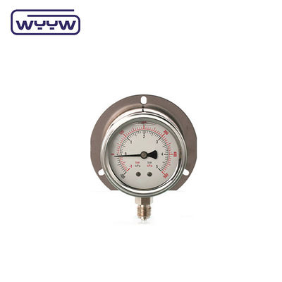 Appareil de mesure de pression rempli de liquide de silicone / glycérine 0-600 bar Aseismic