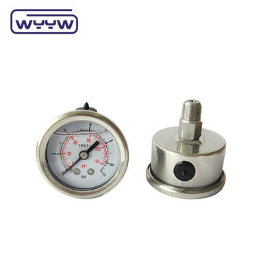 Appareil de mesure de pression rempli de liquide de silicone / glycérine 0-600 bar Aseismic