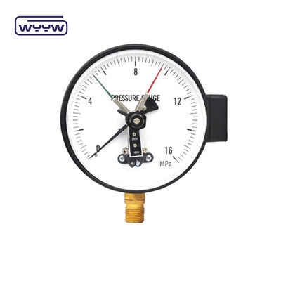 Émetteur de pression électrique de contact 100 mm 380 V Manomètre de boîtier en acier arrière AC