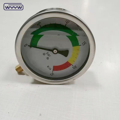 Manomètre de jauge de pression en acier inoxydable avec connexion au fond du fil en laiton