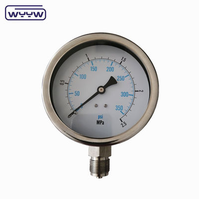 Outil professionnel de mesure de la pression avec pointer en aluminium peint noir à fil rempli de liquide 1/2'PT/NPT/G/M