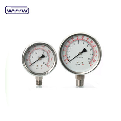 Pas de jauge de pression remplie de liquide 316l en acier inoxydable