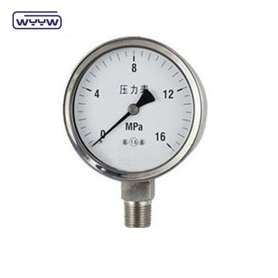 Pas de jauge de pression remplie de liquide 316l en acier inoxydable