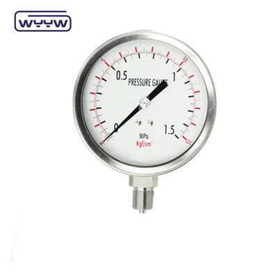 Pas de jauge de pression remplie de liquide 316l en acier inoxydable