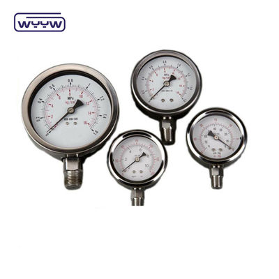 63mm Diamètre ± 2,5% Classe de précision Toutes les jauges de pression en acier inoxydable Accepte le service OEM