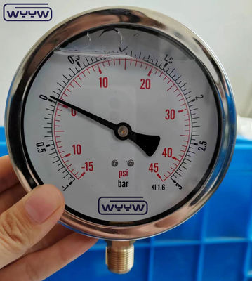 4 pouces Vacuum et manomètre de pression laiton pièces humides acier inoxydable