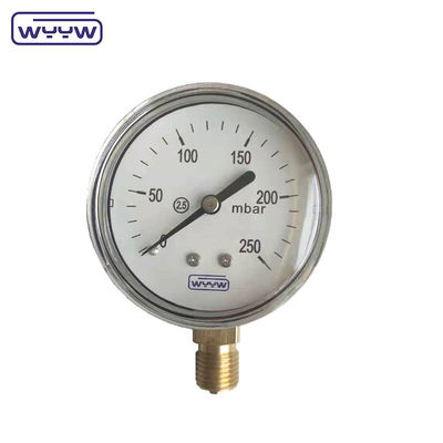 63 mm 100 mm 150 mm capsule manomètre de pression avec boîtier en acier noir ou en acier inoxydable et pointeur noir en aluminium