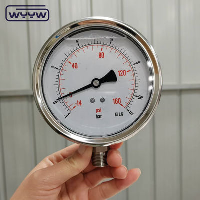 Mesure à la fois de la pression positive et négative du manomètre composé avec pointeur en aluminium