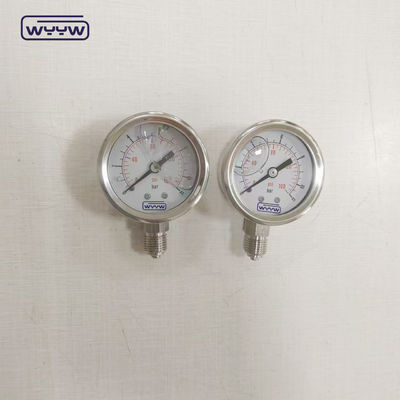 Tuyaux de Bourton en acier inoxydable, épaisseur liquide 1/4&quot; 1/2' BSP/PT/NPT/G/M ±1,6% de pleine échelle