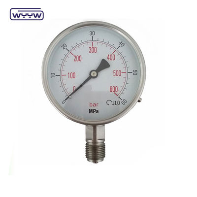 1 an ±1,6% de précision à pleine échelle de l'échelle de vide rempli de liquide 1/4&quot; 1/2''BSP/PT/NPT/G/M fil