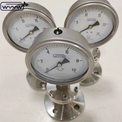 1/4 1/2 &quot; pouce NPT BSP Diaphragme Gauge Localisation de la connexion inférieure ± 2,5% 1,6% précision