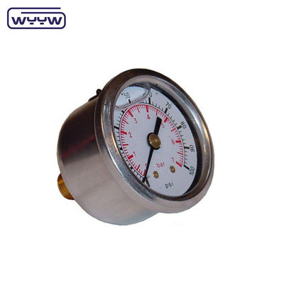 1/4&quot; BSP fil de pression rempli de liquide jauge de Bourton tube en acier inoxydable pour l'industrie