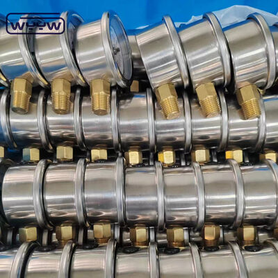 Manomètre à pression rempli de glycérine en acier inoxydable de 50 mm avec montage inférieur 14 bars/200 psi