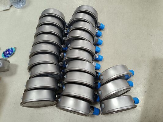 Manomètre hydraulique à bain de liquide de 100 mm (4 pouces) avec plage de 0-2,5 MPa/0-25 kgf/cm² et conception antichoc