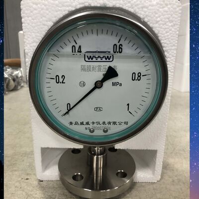 Un manomètre sanitaire de 6 pouces de 150 mm avec bride.