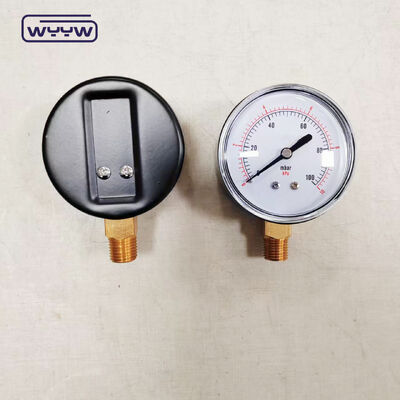63 mm 100mbar Casse en acier noir Capsule manomètre de pression pour gaz avec monture inférieure