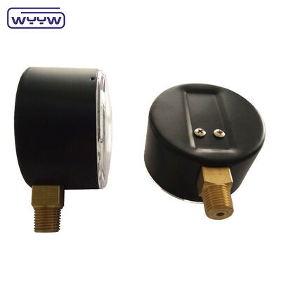 63 mm 100mbar Casse en acier noir Capsule manomètre de pression pour gaz avec monture inférieure