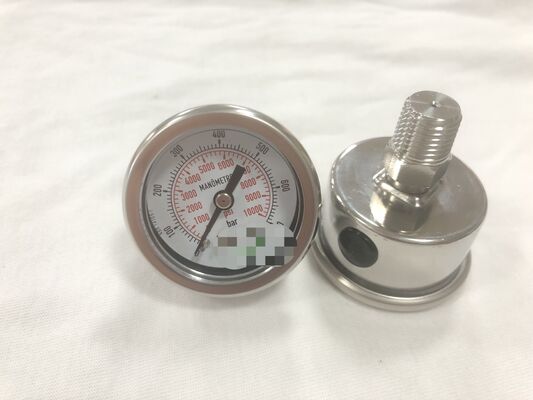 1.5 pouces 40 mm tout en acier inoxydable Cote de pression avec 0-700bar 0-10000psi double échelle