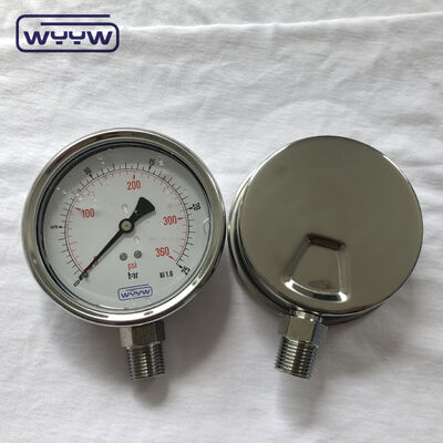 Stainless Steel 4" Glycerine Manometer with 1/2"BSP Connection
